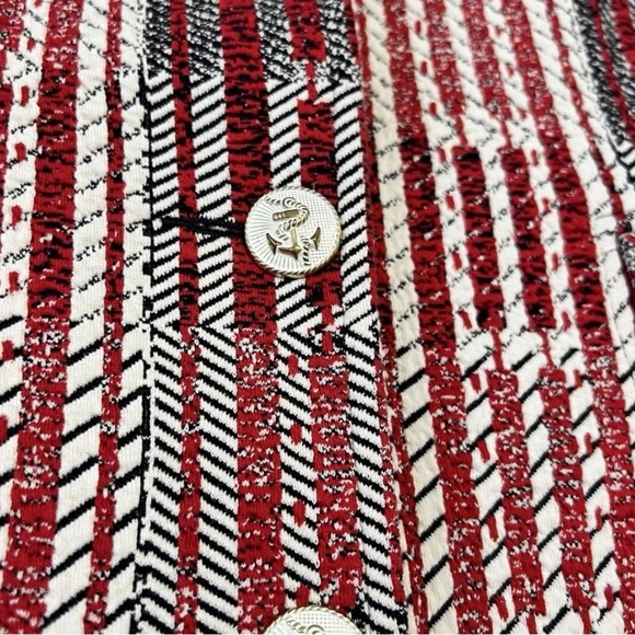 CAbi Patchwork Jacket.  Black, Red, and White ( P15 ) - Picture 5 of 8